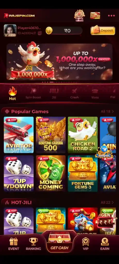RAJSPIN Game Aviator JILI Slots Android Online Gaming